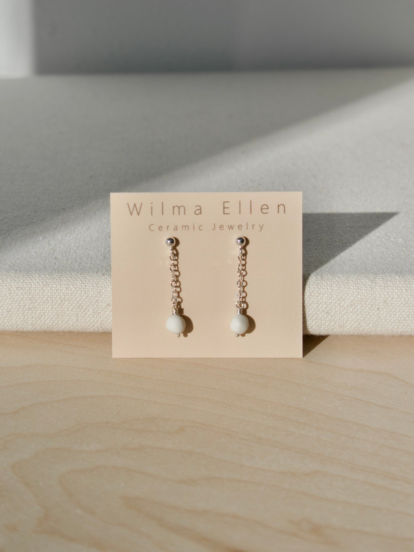 Dainty Drop Earrings Porcelain