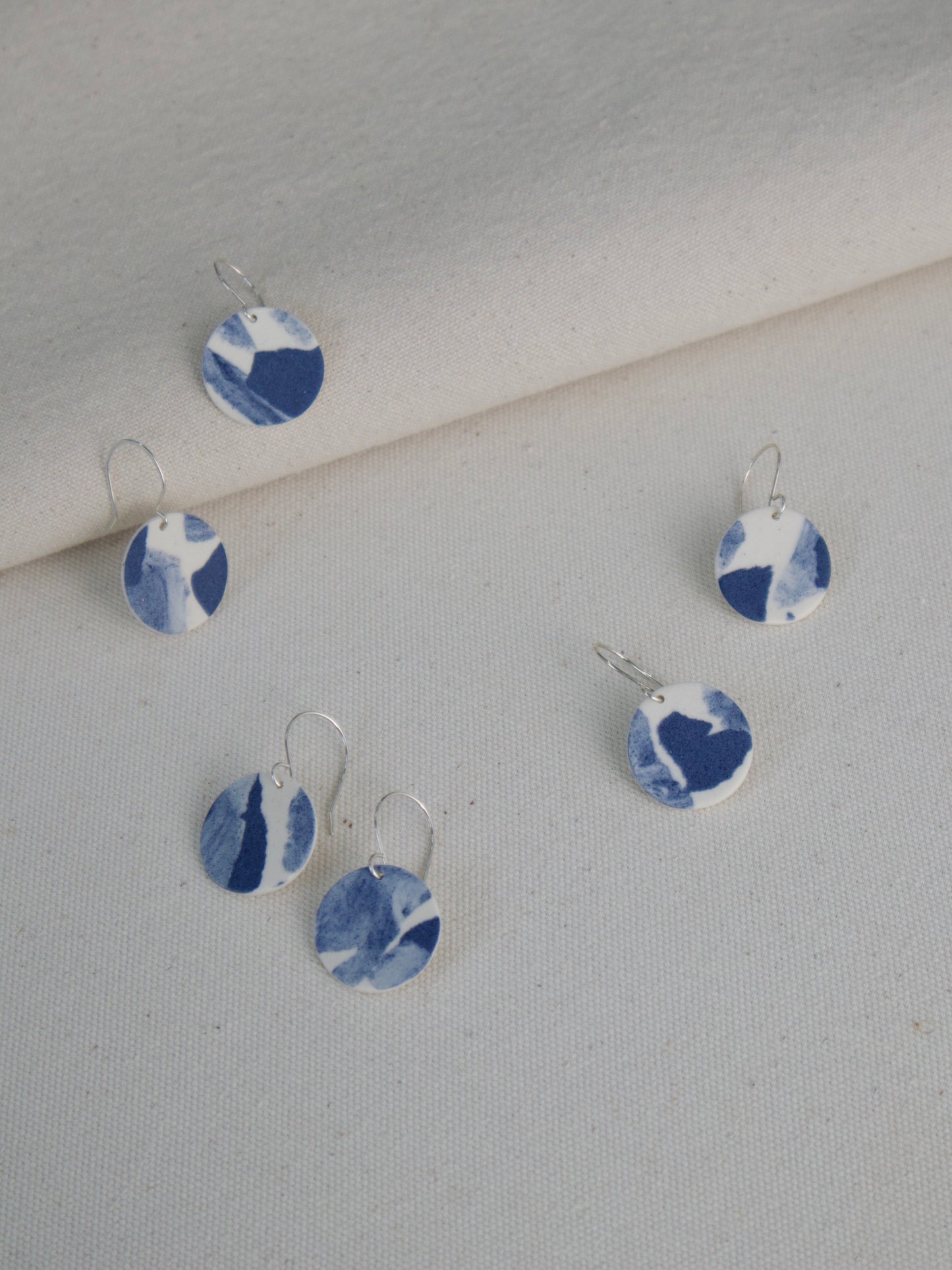 Disc Earrings Cobalt Tide
