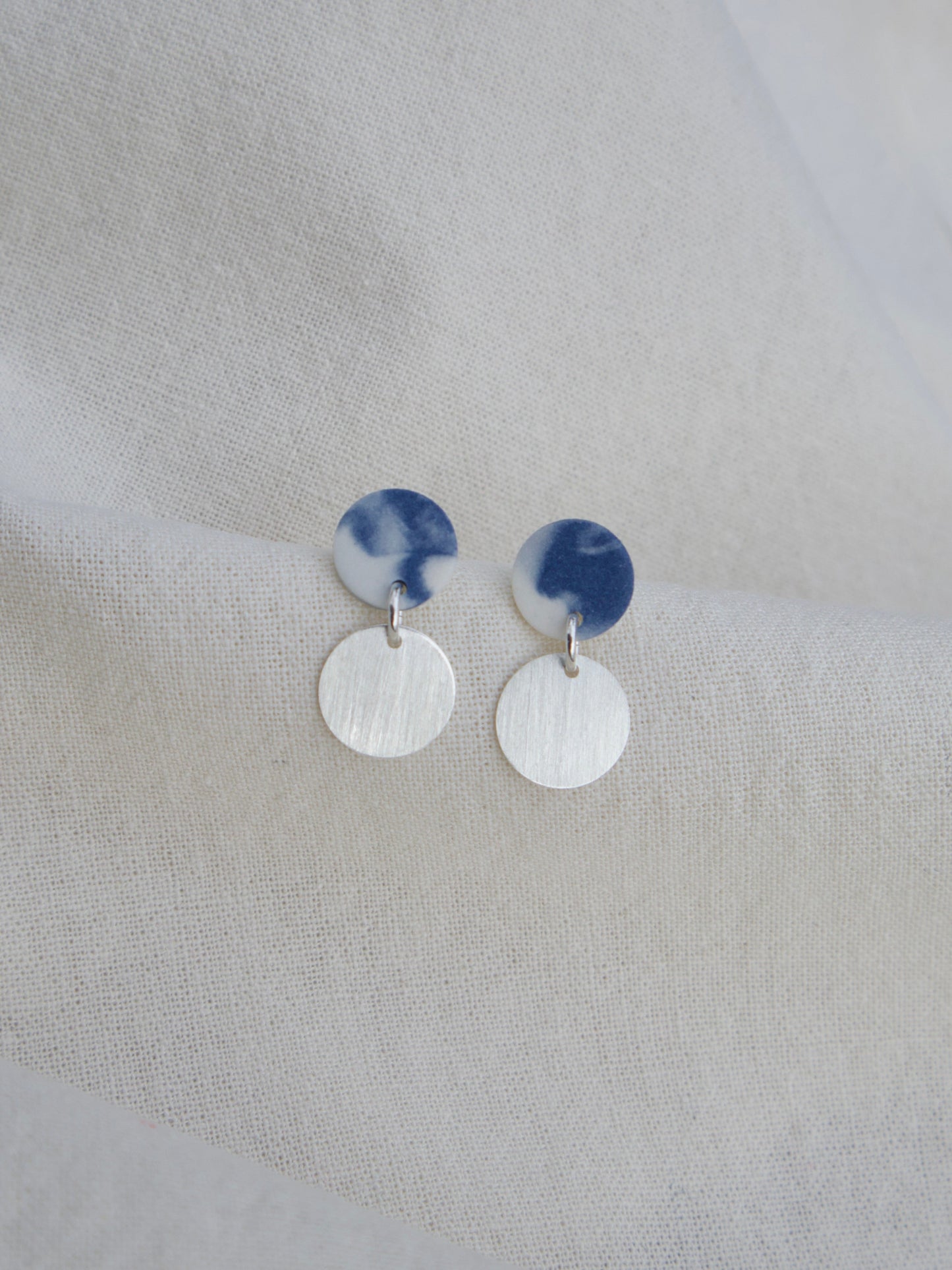 Duet Earrings Marbled Cobalt