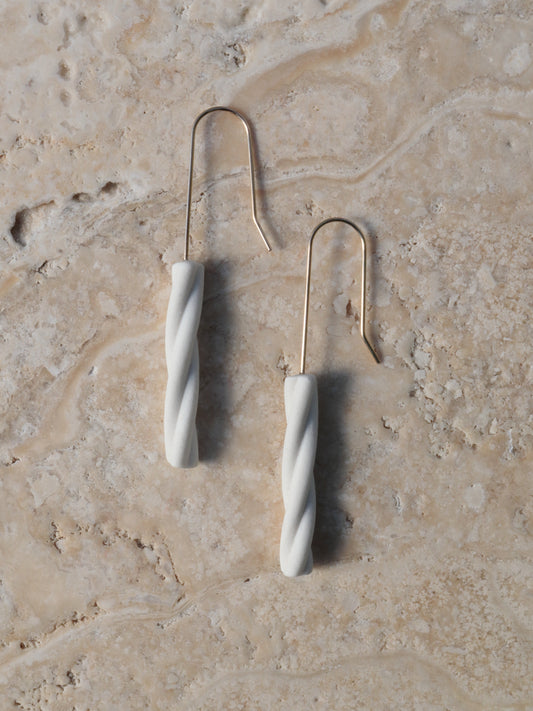Twist Earrings Porcelain