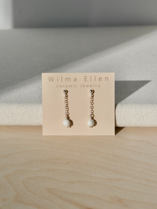 Dainty Drop Earrings Porcelain