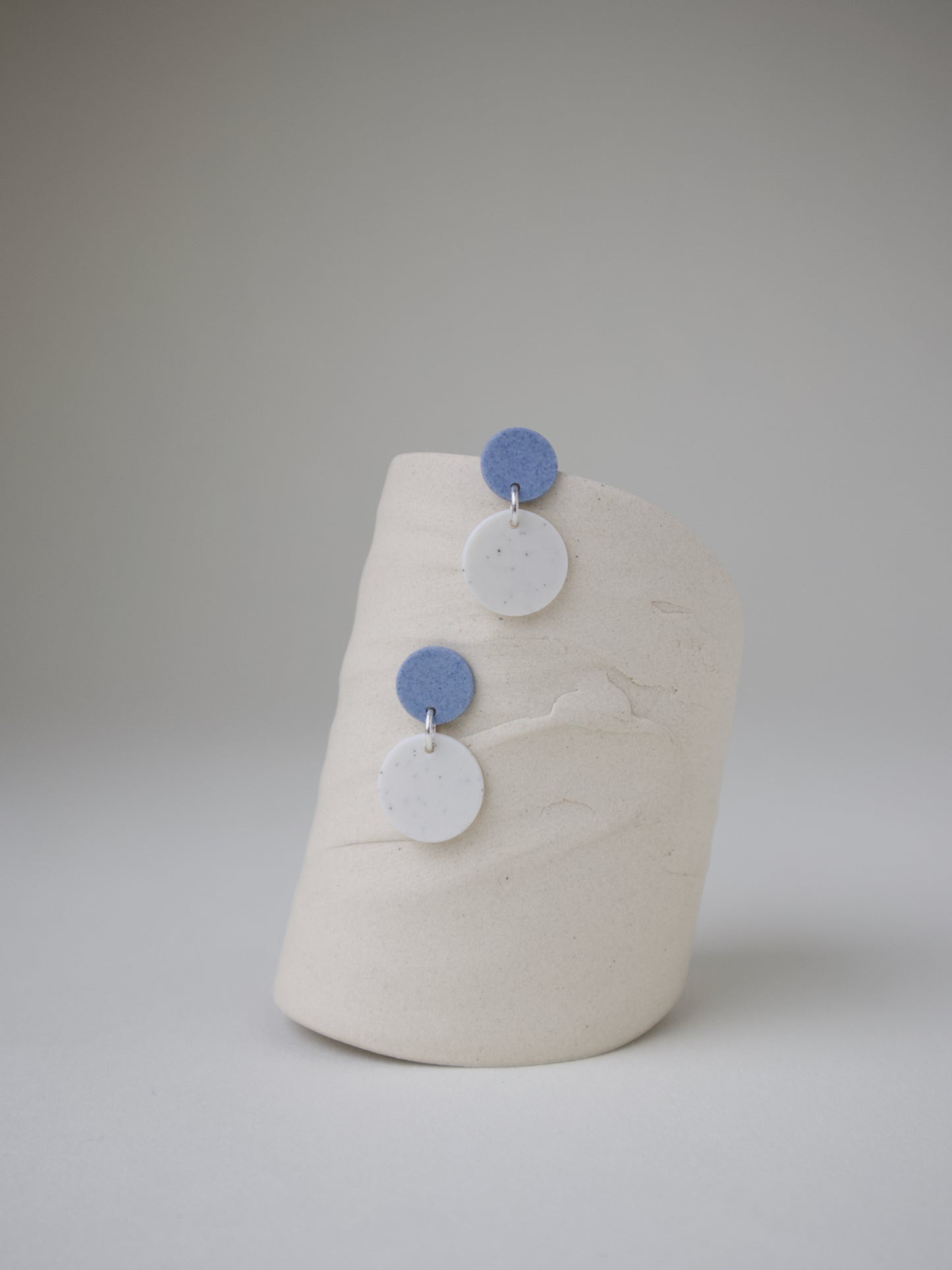 Double Disc Earrings Sky