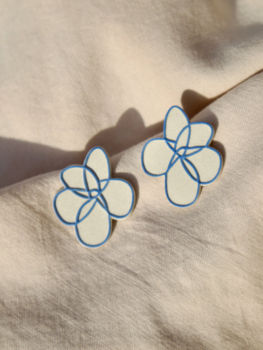Flower Earrings Blue