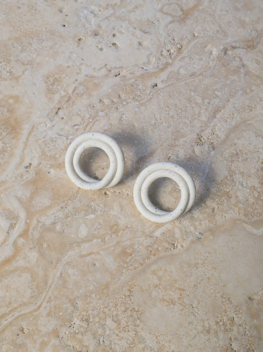 Swirl Earrings Mineral White Wholesale